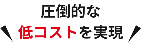 圧倒的な低コストを実現!